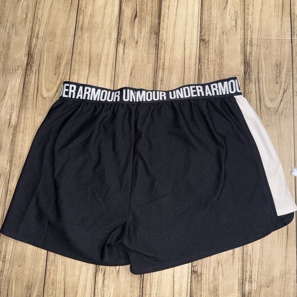 Under Armour Women's Fly By 2.0 Running Shorts Black/WHITE Size Large - Picture 2 of 7